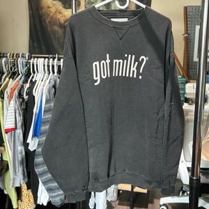 X-Large Black VTG Got Milk? Crewneck/Sweatshirt